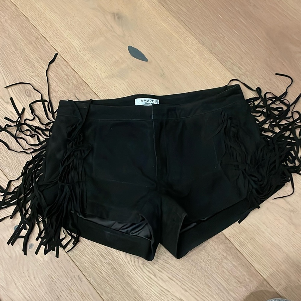 LAMARQUE REVOLVE Willa Suede Short in Black